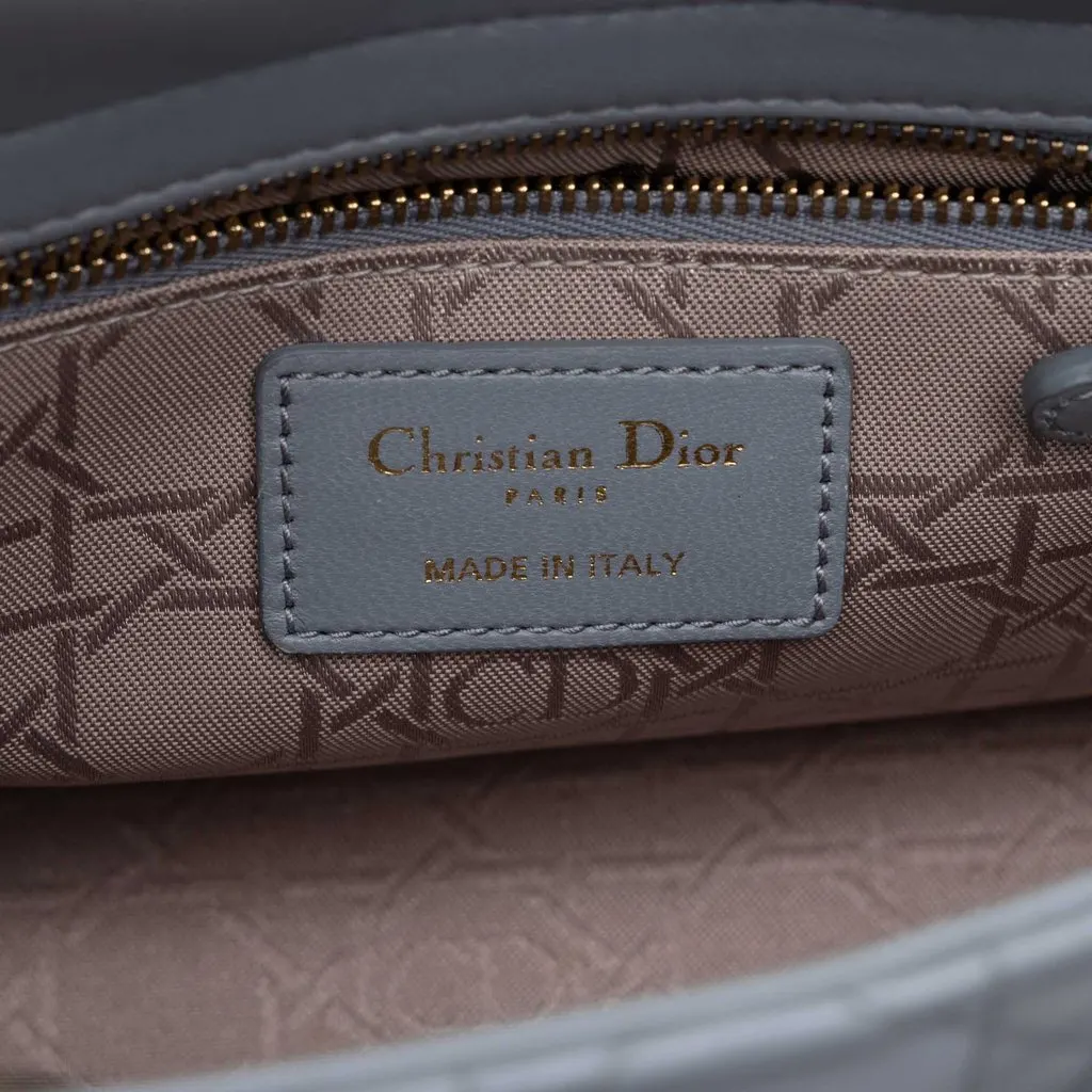 Dior Small Lambskin Cannage MyABCDior Lady Dior Blue Leather Very good - Box View