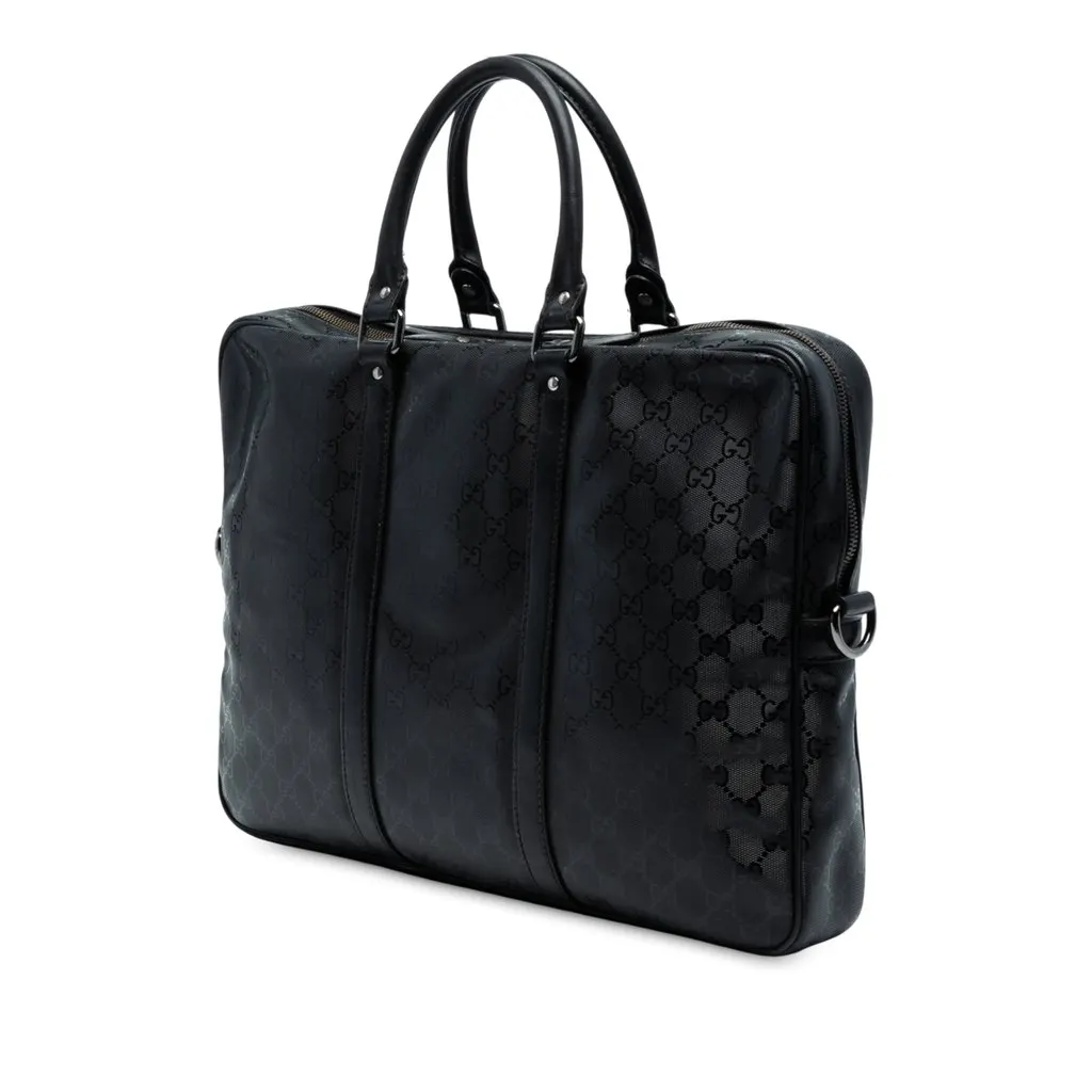 Gucci GG Imprime Business Bag Black Canvas Very good - Back View