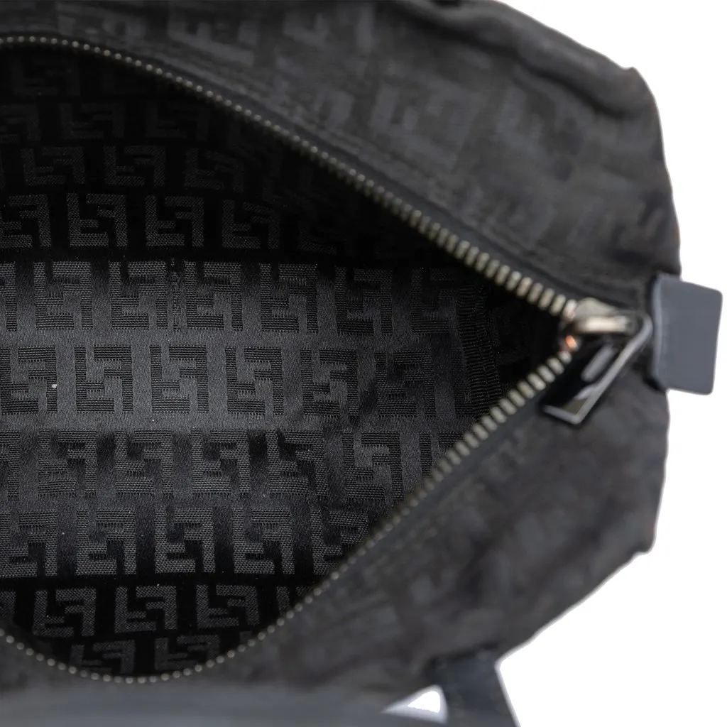 Fendi Mini Zucchino Canvas Handbag Black Very good - Model View
