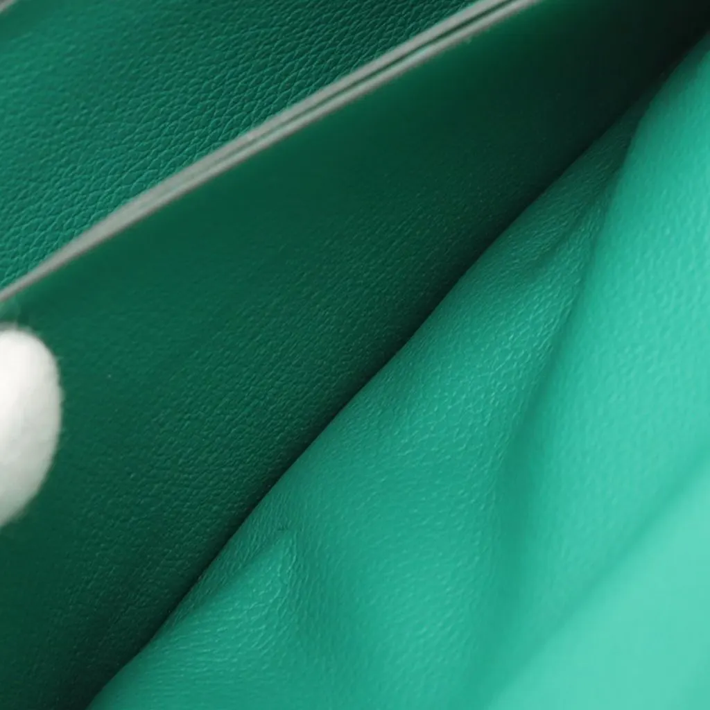 Hermès Evercolor Constance Long To Go Wallet Green Leather Very good - Model View
