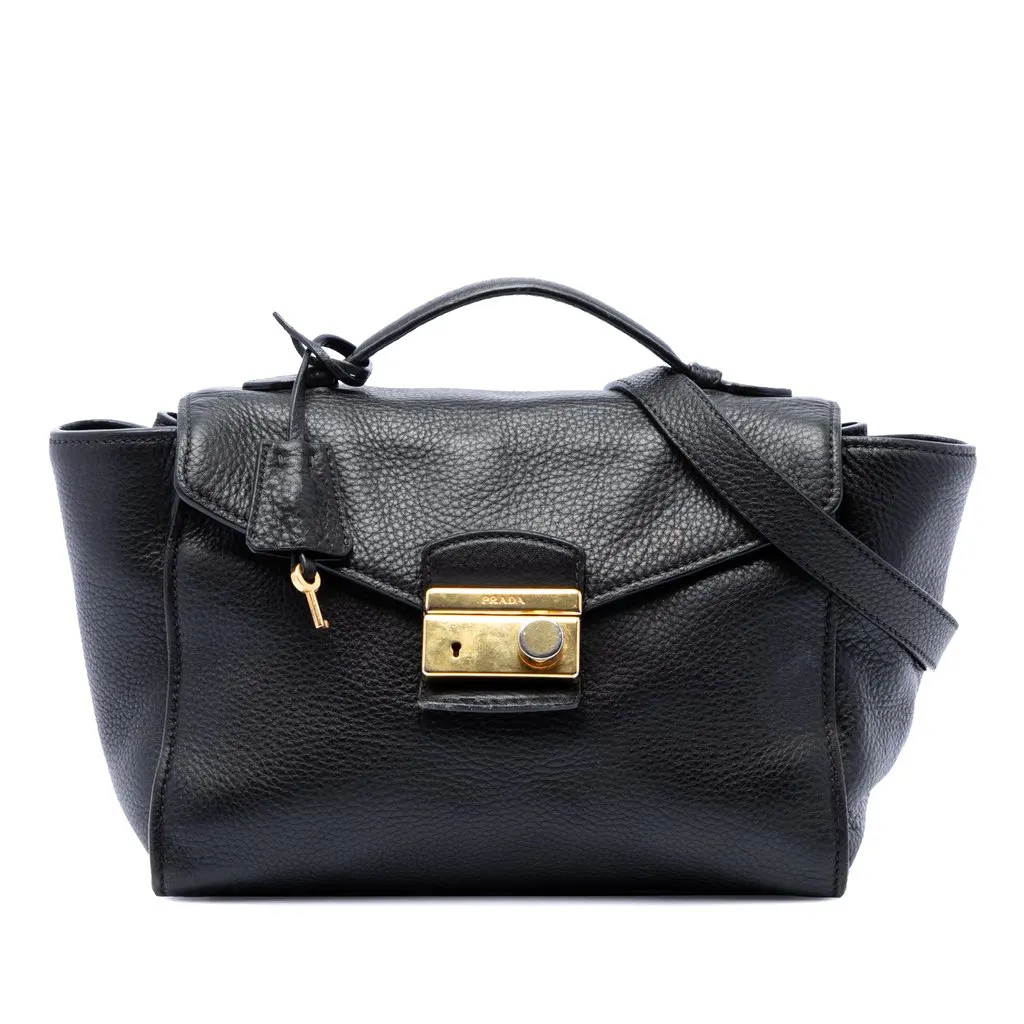 Prada Vitello Daino Soundlock Satchel