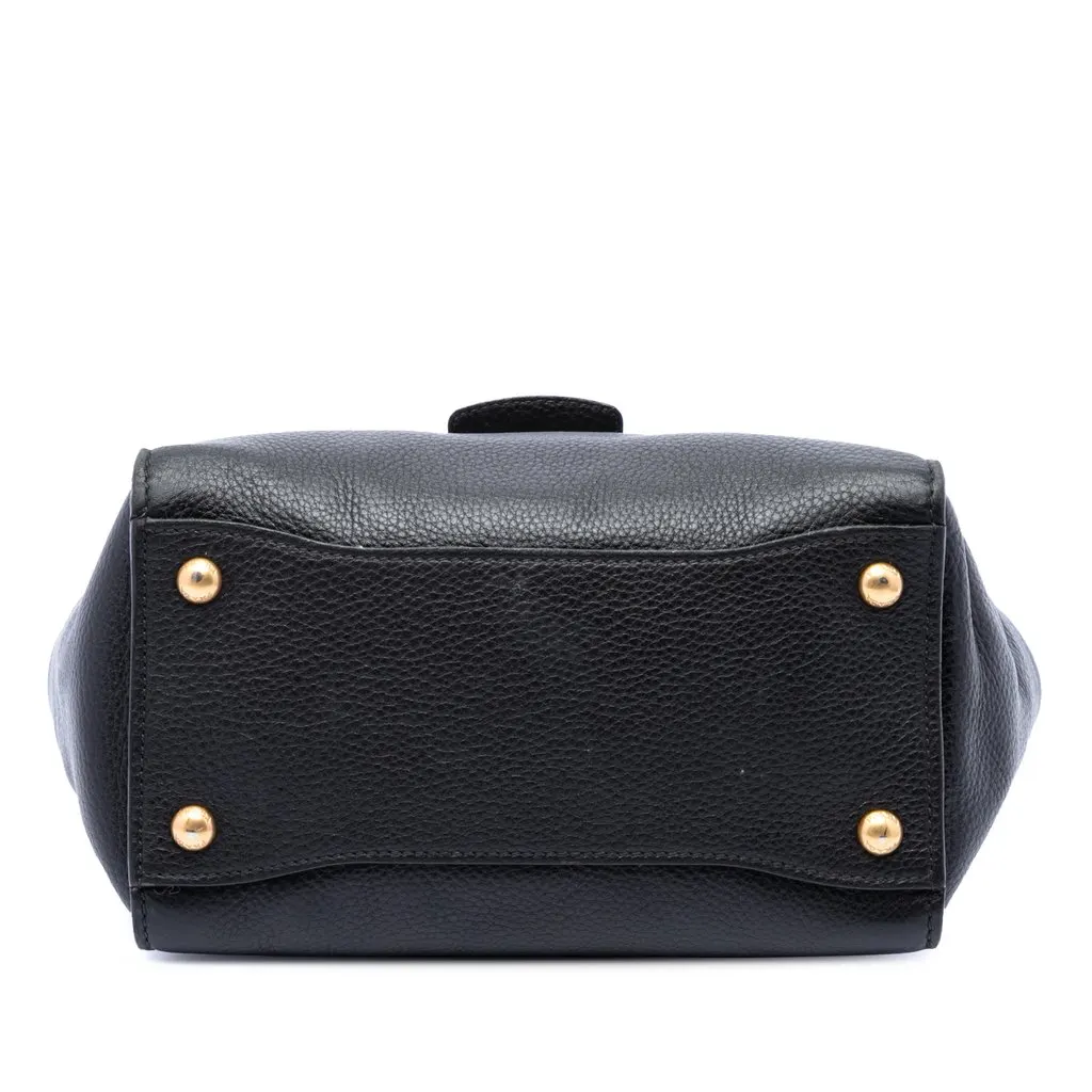 Prada Vitello Daino Soundlock Satchel Black Leather Very good - Inside View