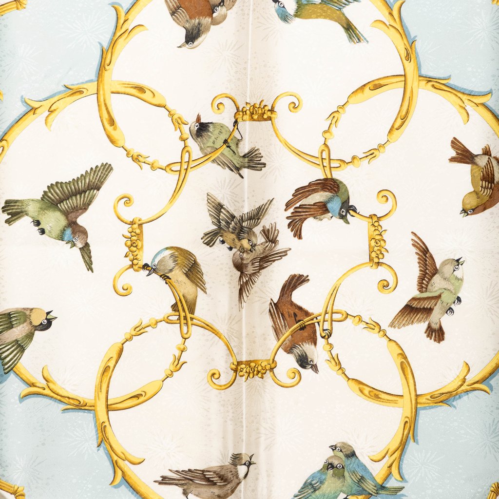 Hermès La Cle des Champs Silk Scarf 90 Blue | Pre-Owned Duba