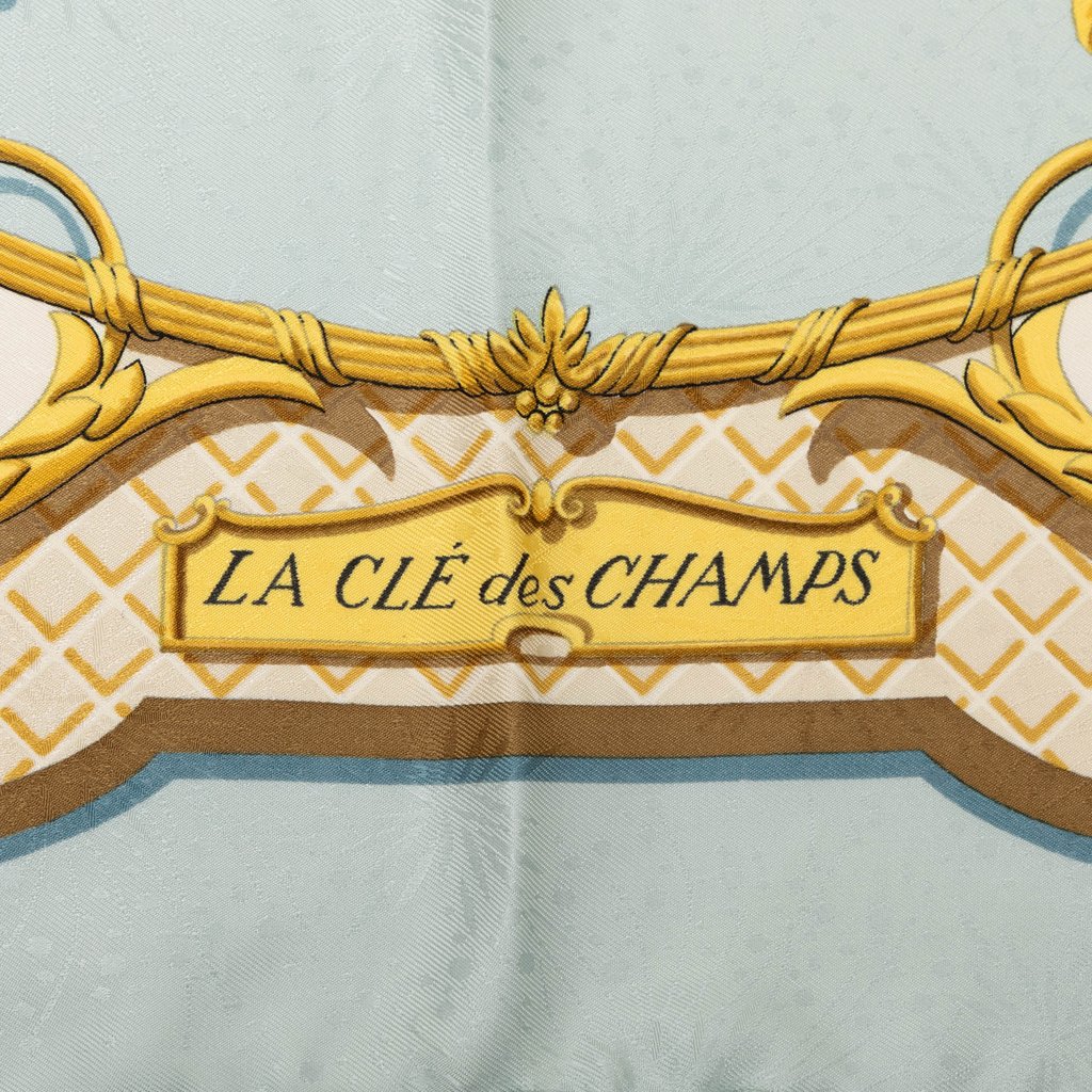 Hermès La Cle des Champs Silk Scarf 90 Blue | Pre-Owned Duba