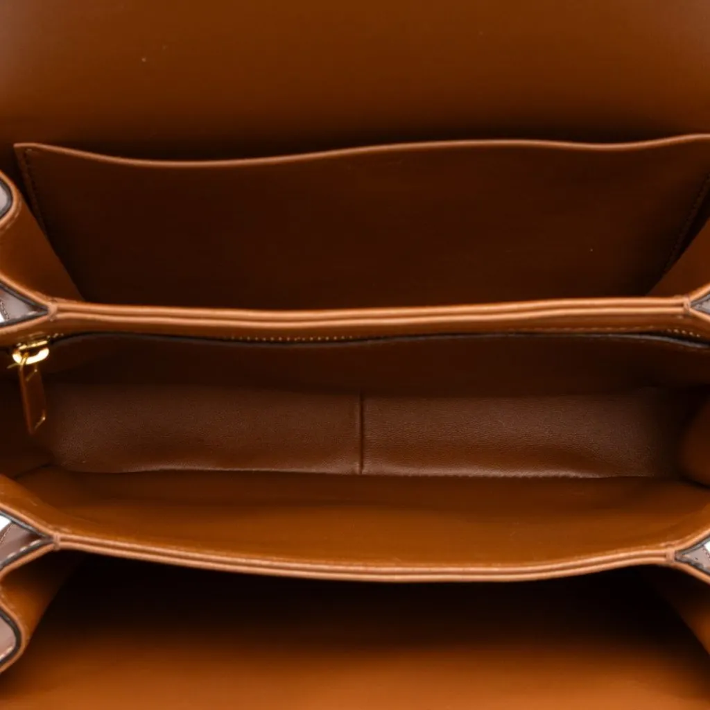 Celine Classique Triomphe Coated Canvas and Calfskin Triomphe Crossbody Brown Canvas Very good - Model View
