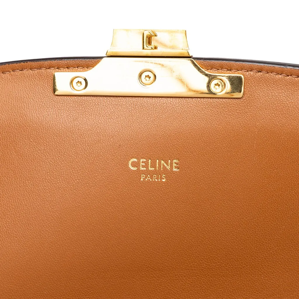 Celine Classique Triomphe Coated Canvas and Calfskin Triomphe Crossbody Brown Canvas Very good - Box View