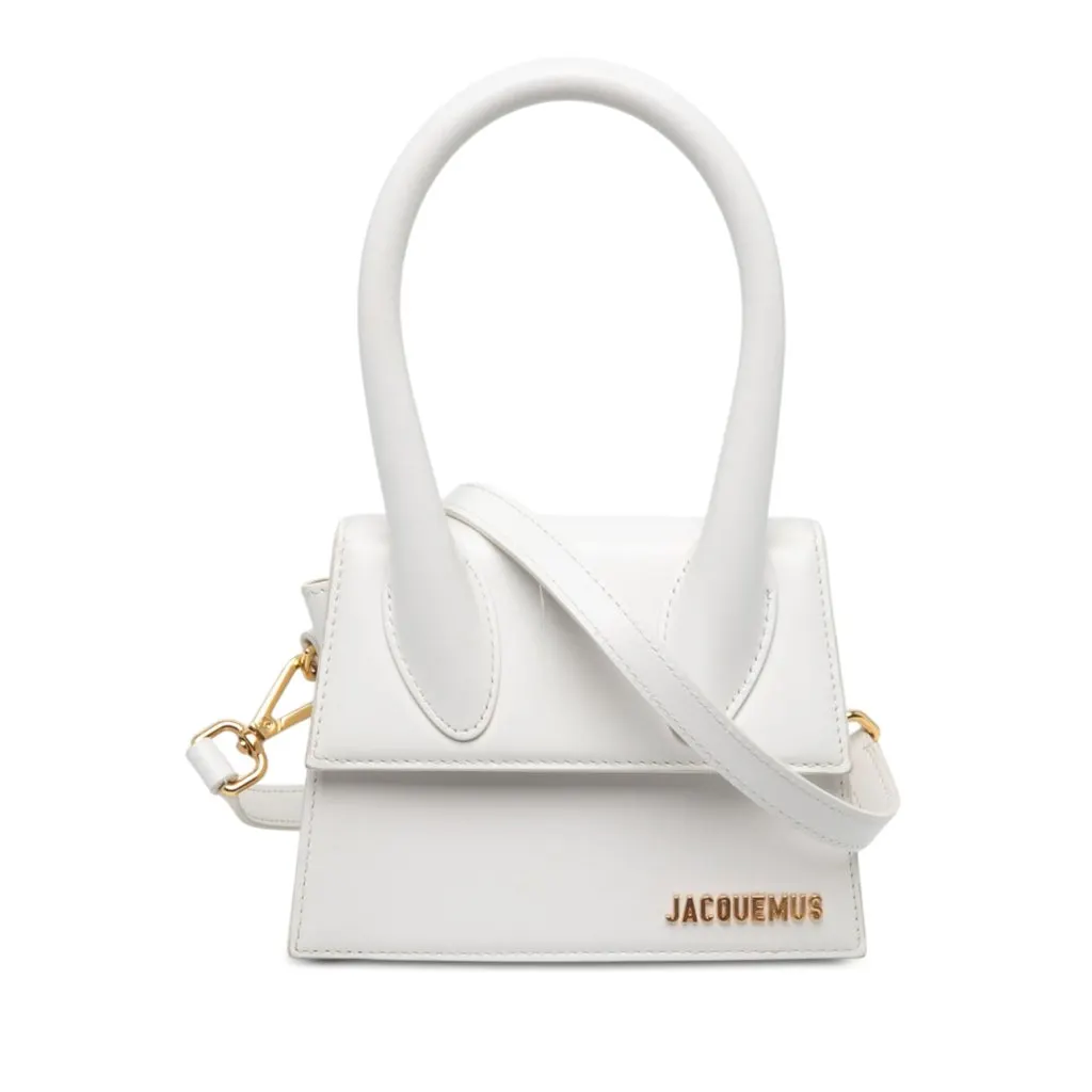 Jacquemus Leather Le Chiquito Moyen White Leather Very good - Front View