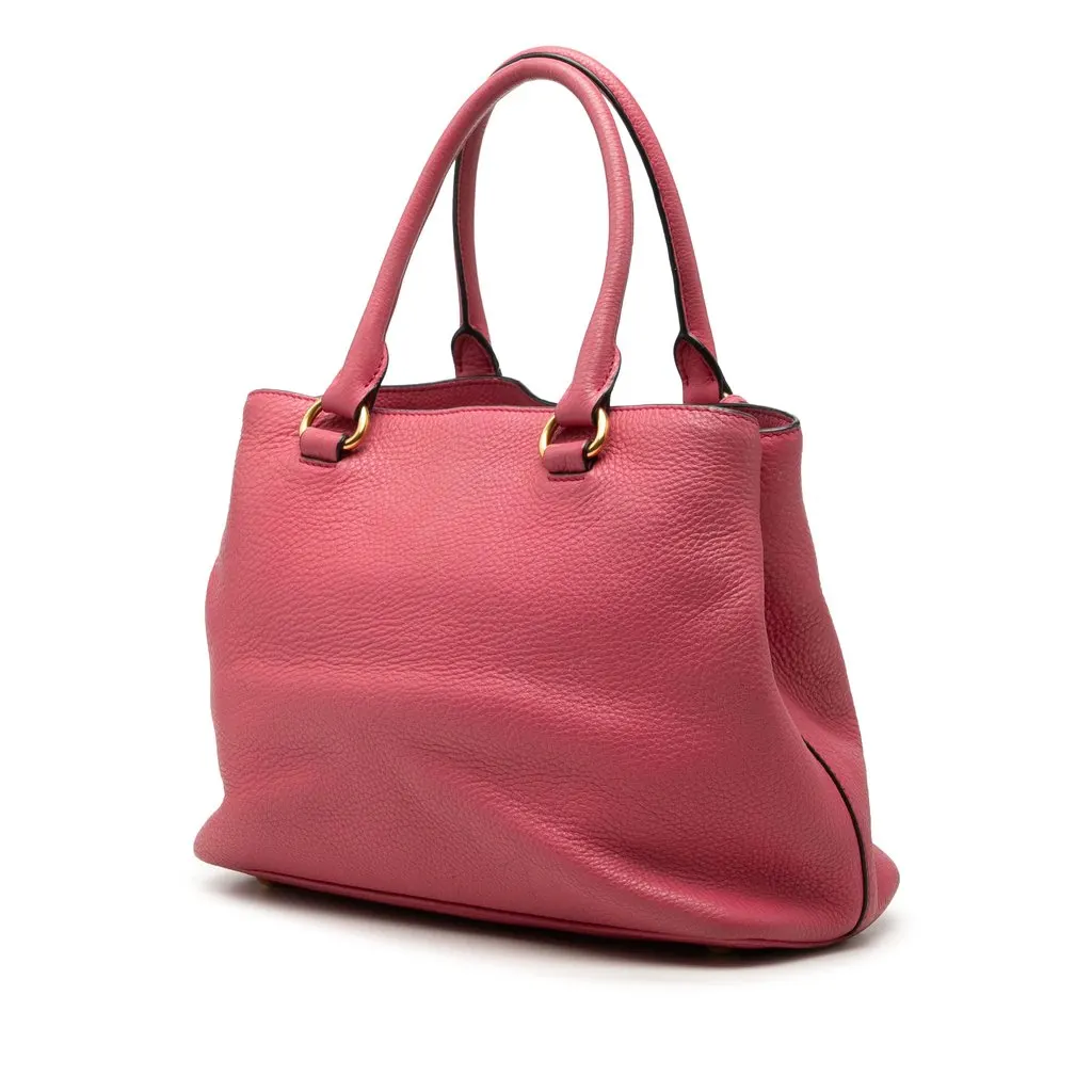 Prada Vitello Daino Open Convertible Tote Pink Leather Very good - Back View
