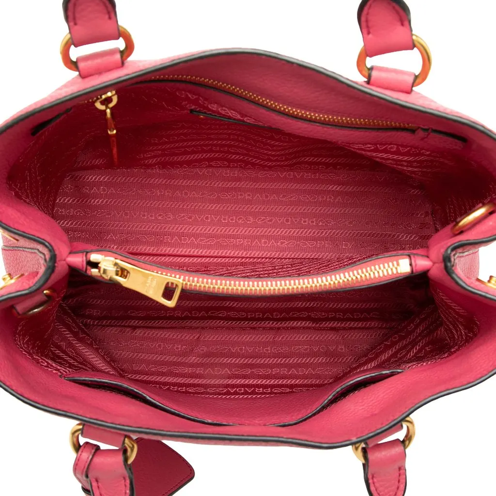 Prada Vitello Daino Open Convertible Tote Pink Leather Very good - Model View