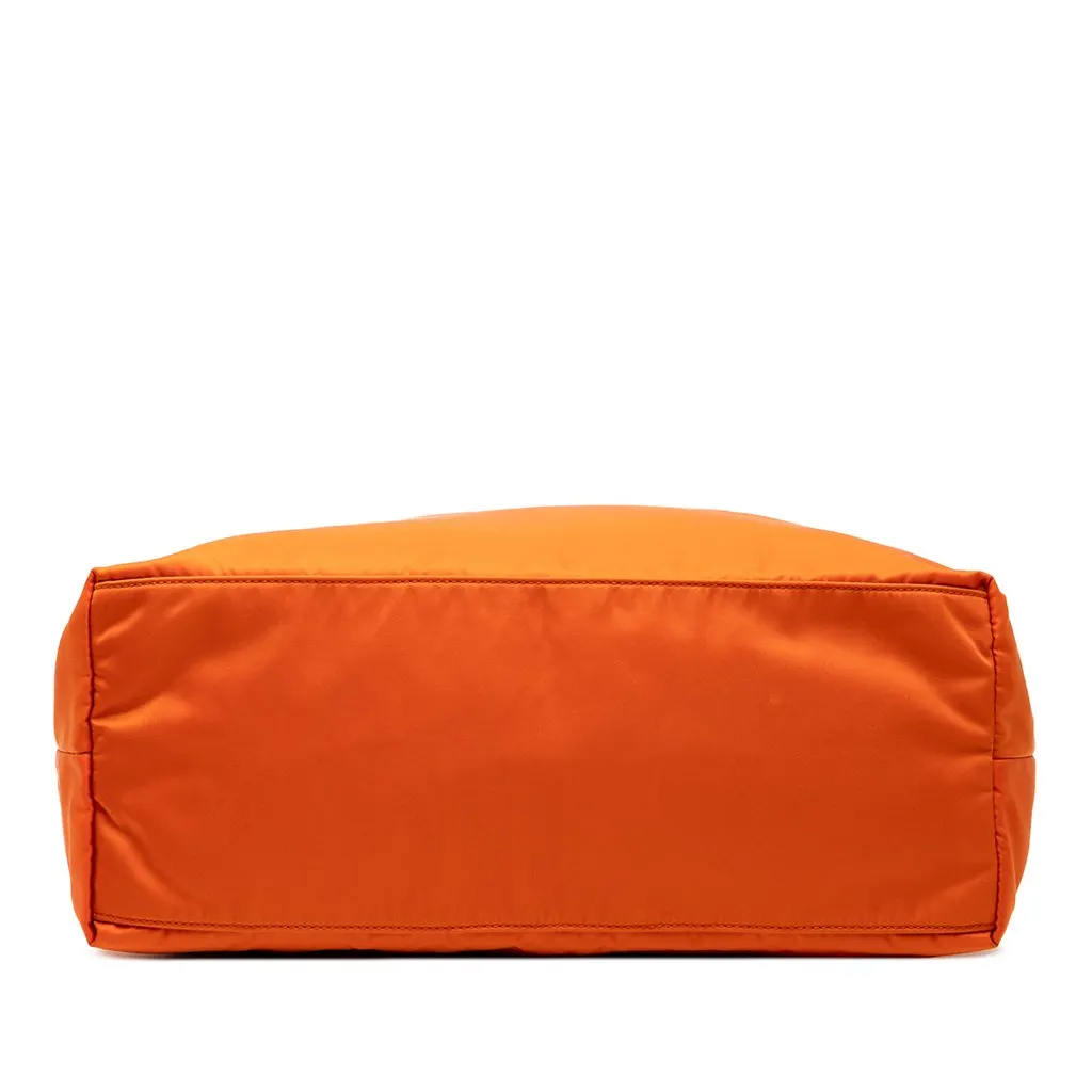 Prada Saffiano Trimmed Tessuto Open Convertible Tote Orange Very good - Inside View