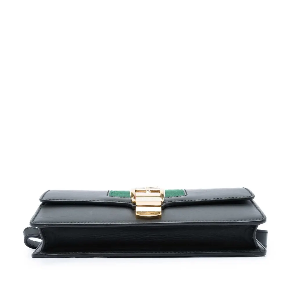 Gucci Calfskin Web Sylvie Belt Bag Black Leather Very good - Inside View
