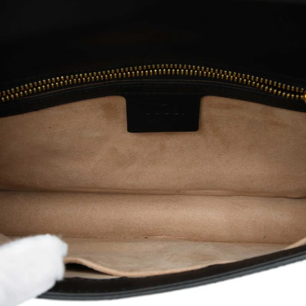 Gucci Calfskin Web Sylvie Belt Bag Black Leather Very good - Model View