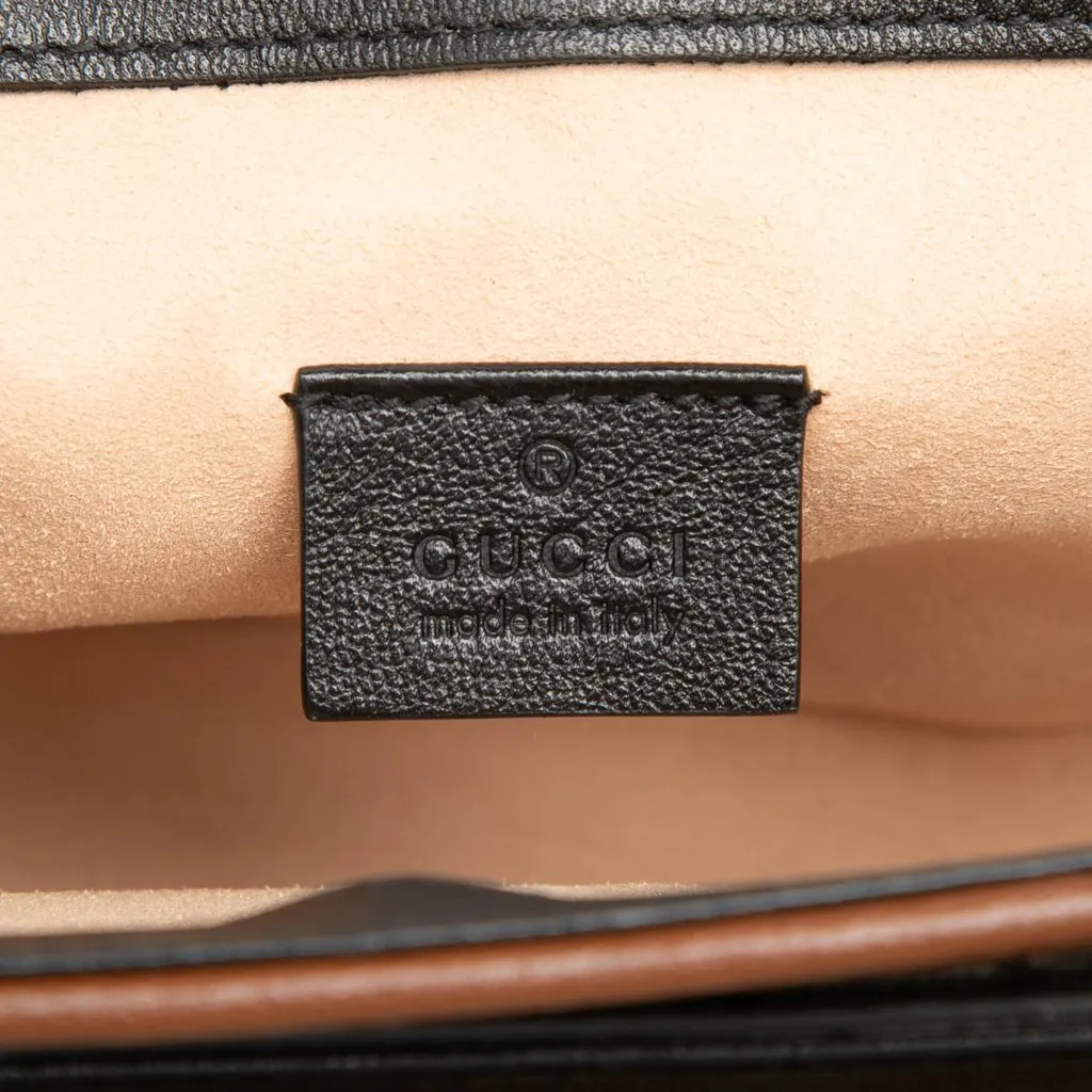 Gucci Mini GG Supreme and Calfskin Padlock Flap Pocket Satchel Beige Canvas Very good - Box View