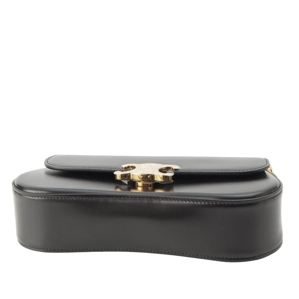 Celine Teen Shiny Calfskin Triomphe Lola Top Handle Bag Black Leather Very good - Inside View