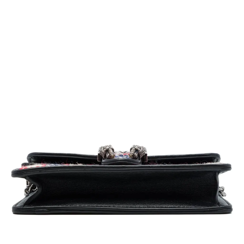 Gucci Mini Checkered Tweed Dionysus Crossbody Black Tweed Very good - Inside View