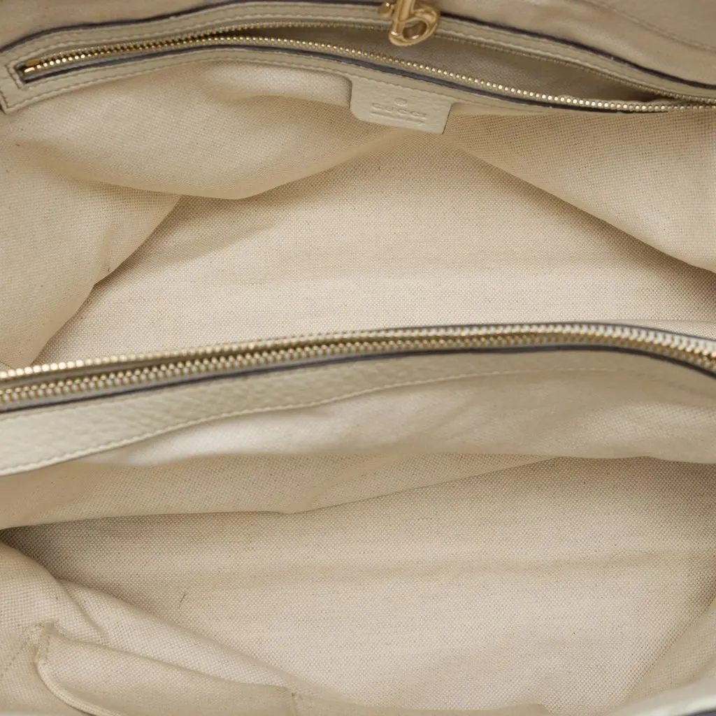 Gucci Calfskin Bella Tote White Leather Very good - Model View