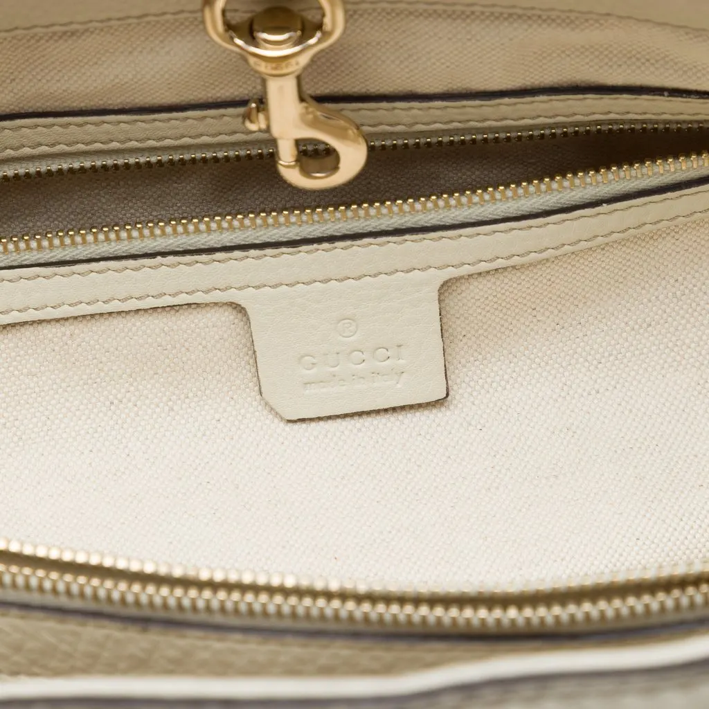 Gucci Calfskin Bella Tote White Leather Very good - Box View