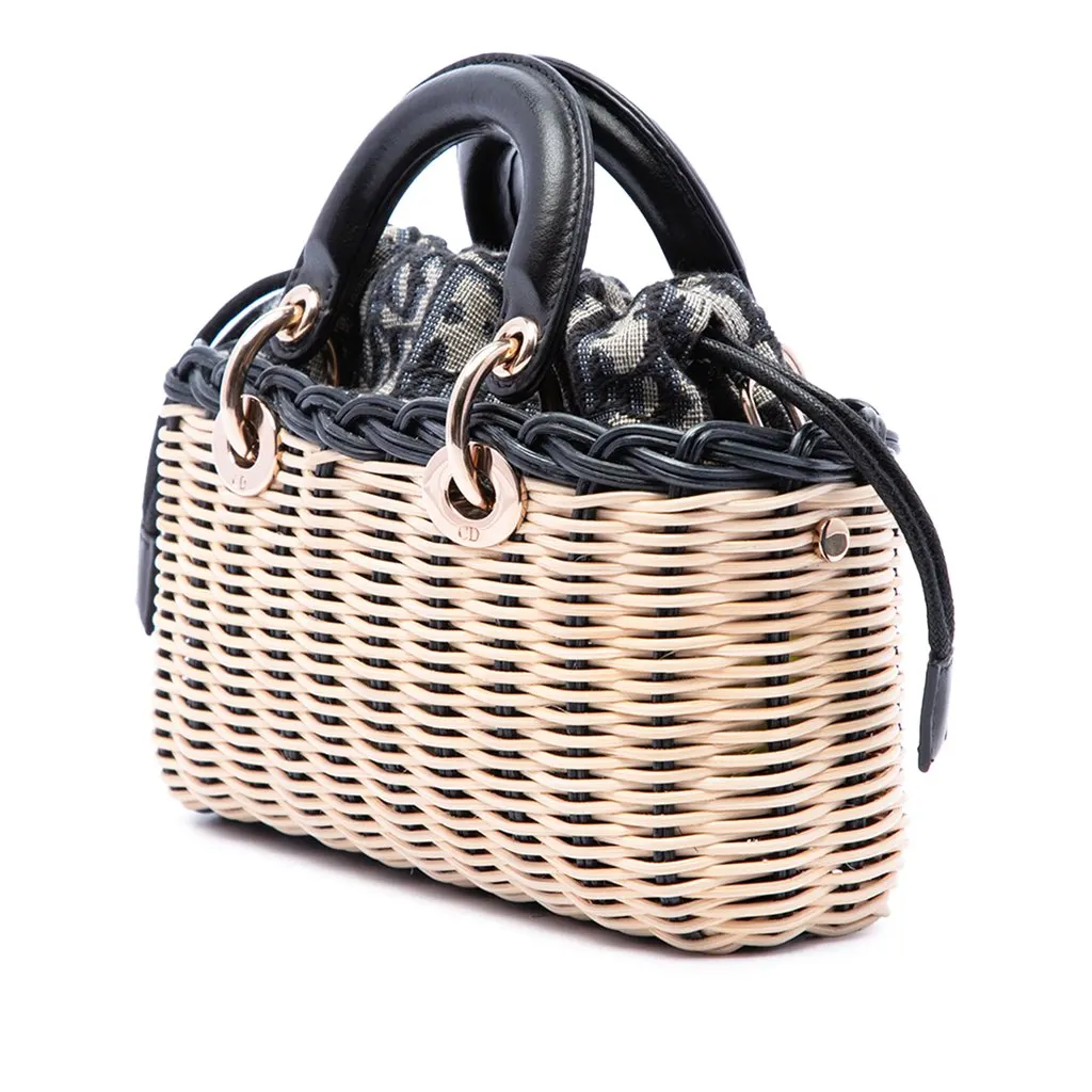 Dior Micro Wicker Oblique Lady D Joy Beige Rattan Very good - Back View