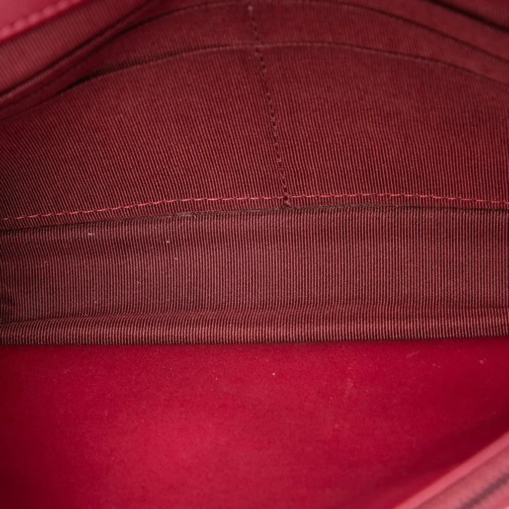 Chanel CC Quilted Calfskin Double Stitch Hamptons Wallet on Chain Red Leather Very good - Model View