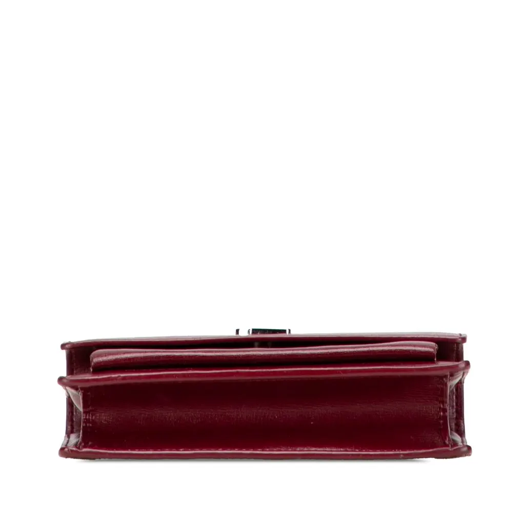 Saint Laurent Mini Calfskin Monogram Sunset Wallet on Chain Red Leather Very good - Inside View