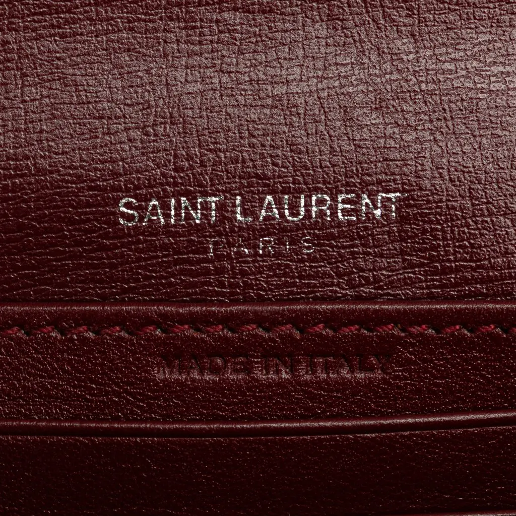 Saint Laurent Mini Calfskin Monogram Sunset Wallet on Chain Red Leather Very good - Box View