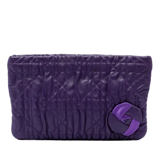 Dior Calfskin Cannage Rose Clutch