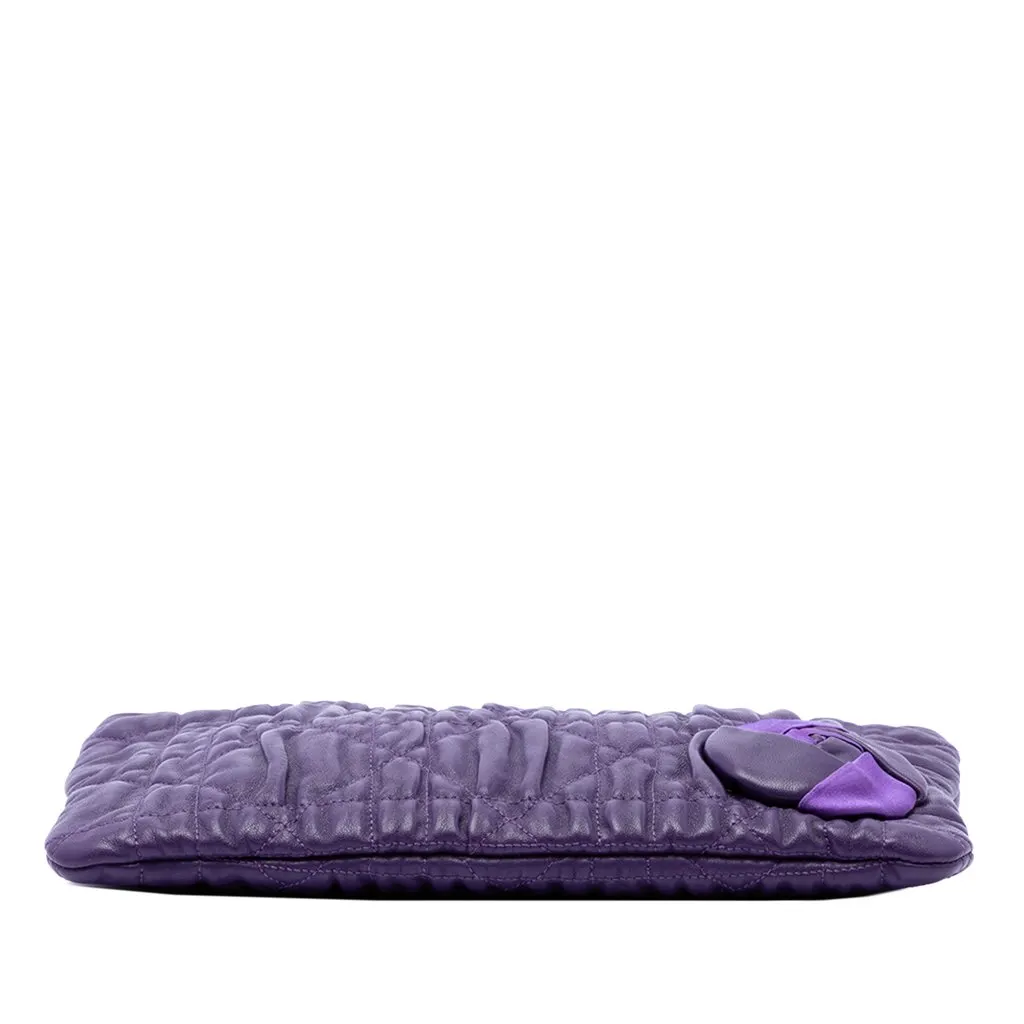 Dior Calfskin Cannage Rose Clutch Purple Leather Very good - Inside View