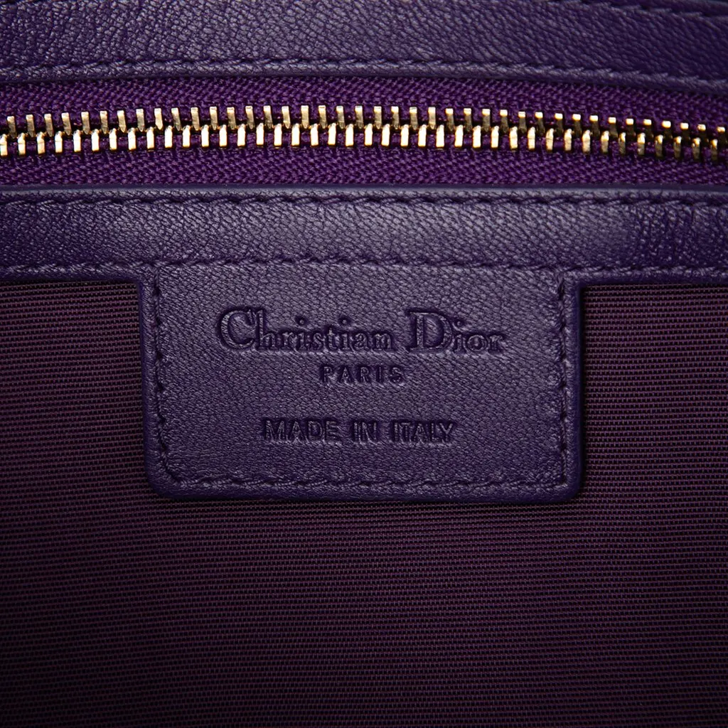 Dior Calfskin Cannage Rose Clutch Purple Leather Very good - Box View