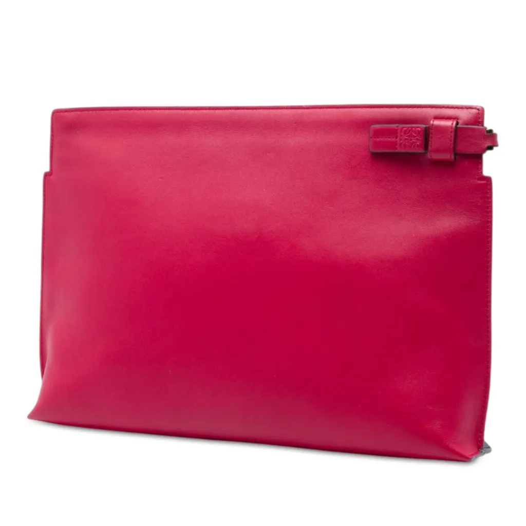 Loewe Bicolor Leather Anagram T Pouch Red Leather Good - Back View