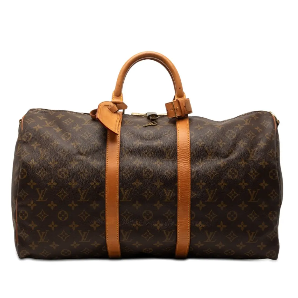 Louis Vuitton Monogram Keepall Bandouliere 50 Brown Very good - Front View