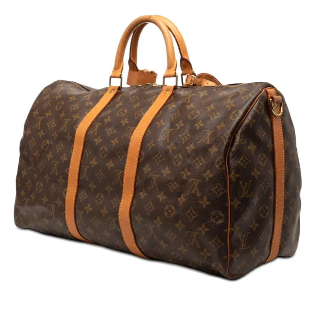 Louis Vuitton Monogram Keepall Bandouliere 50 Brown Very good - Back View