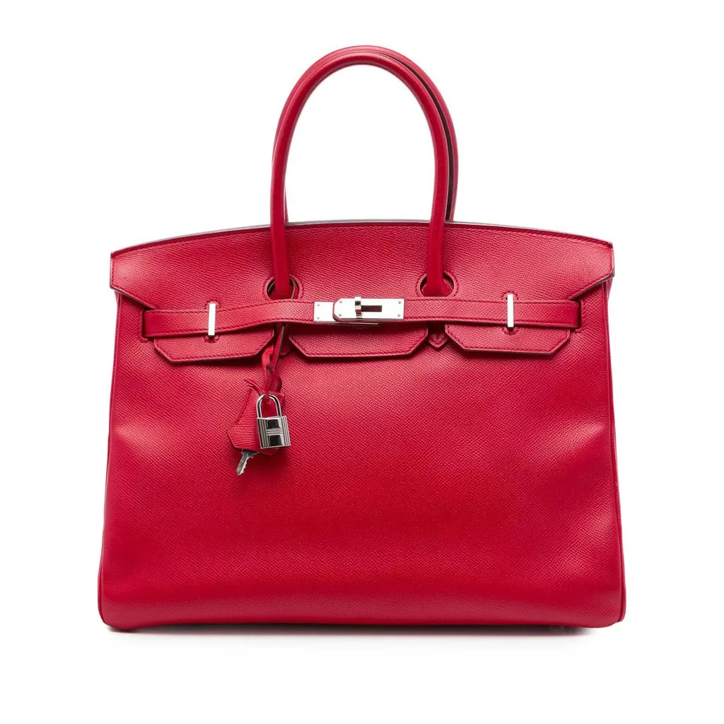 Hermès Epsom Birkin Retourne 35 Red Leather Very good - Front View