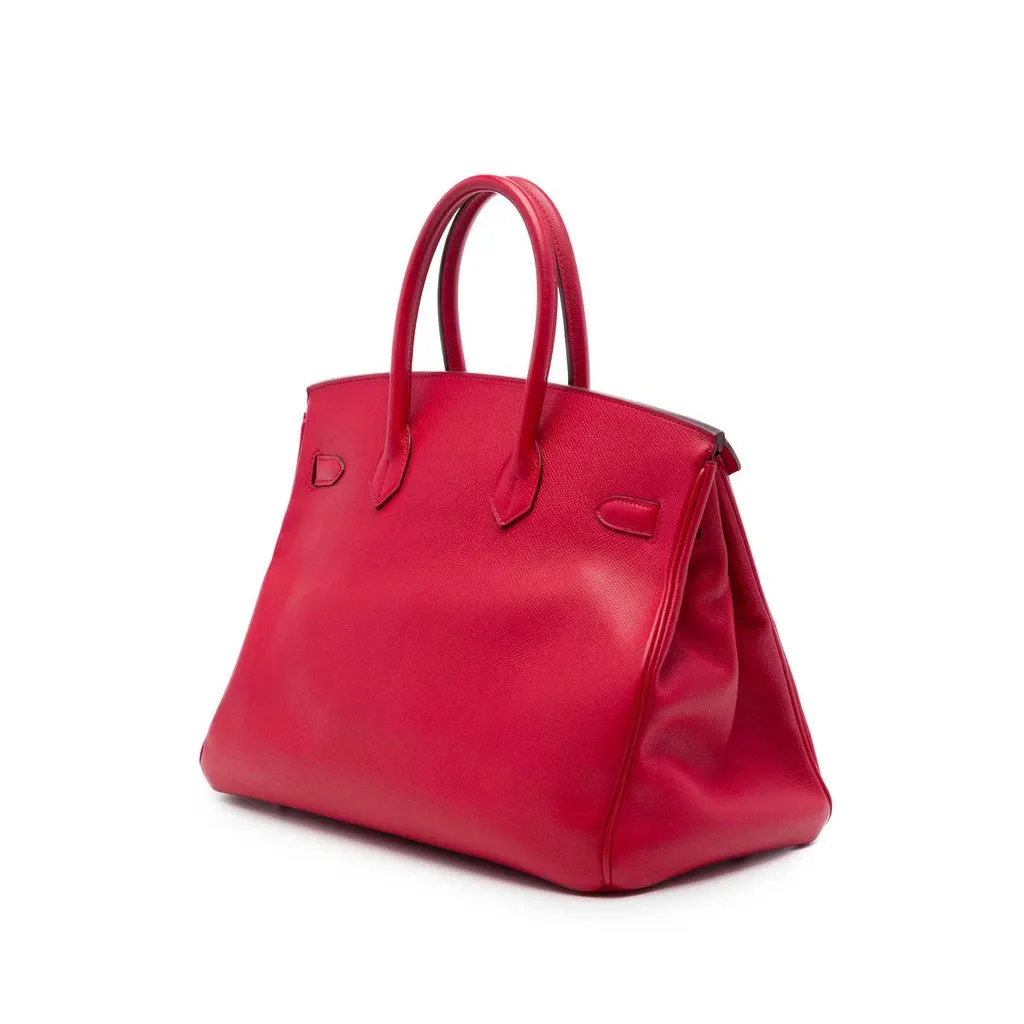 Hermès Epsom Birkin Retourne 35 Red Leather Very good - Back View