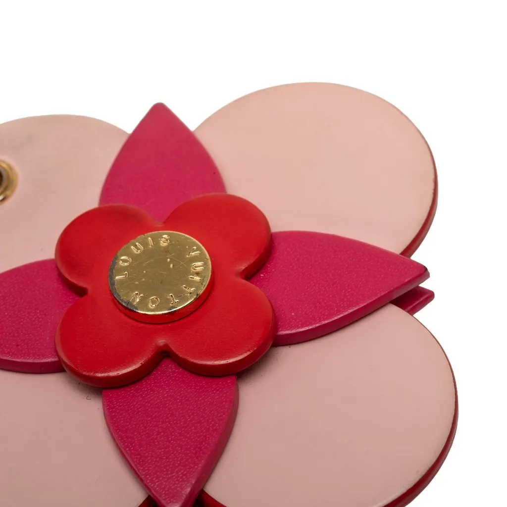 Louis Vuitton Leather Blooming Flowers Totem Key Holder and Bag Charm Red Leather Very good - Inside View