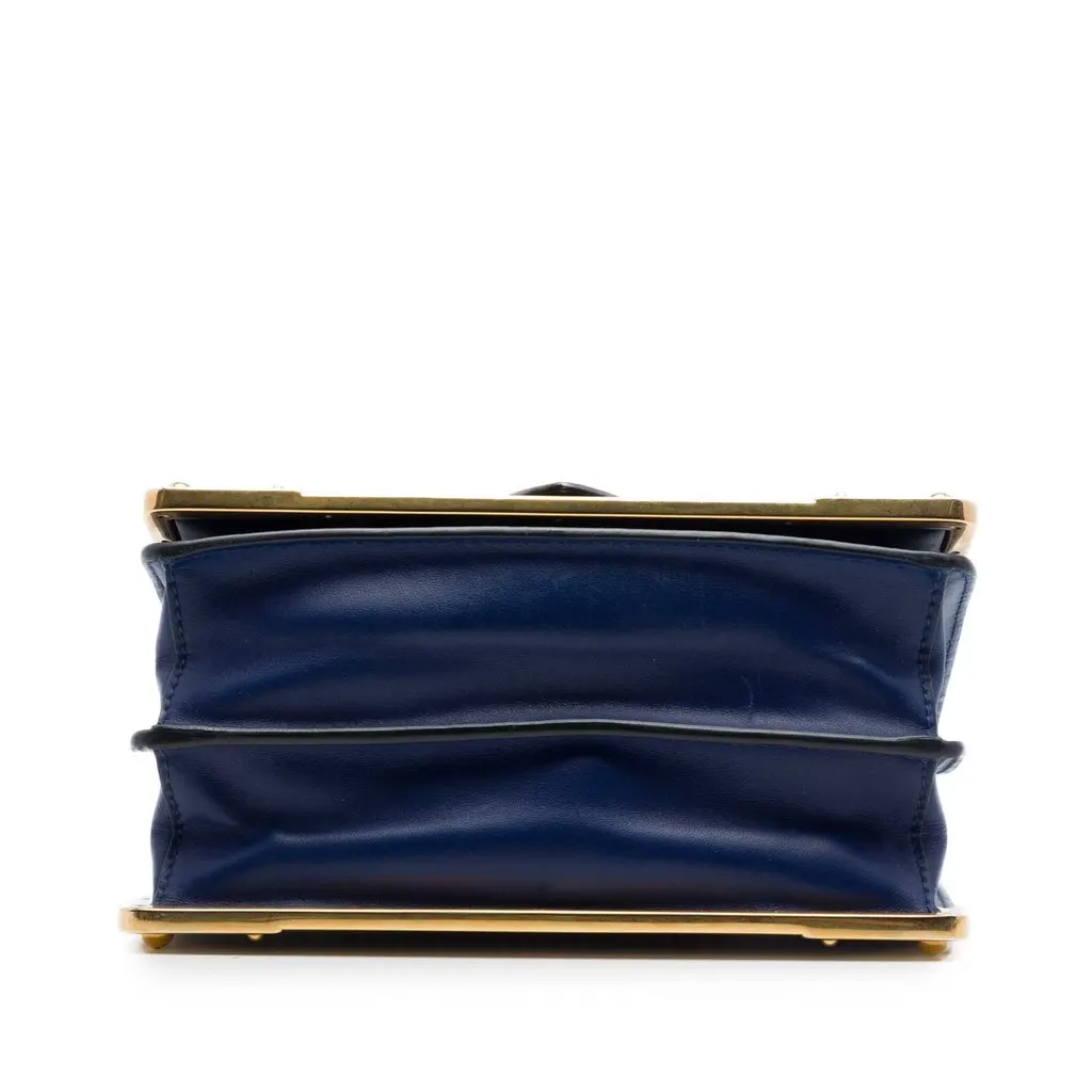 Prada Saffiano Trimmed City Calf Cahier Crossbody Blue Leather Very good - Inside View