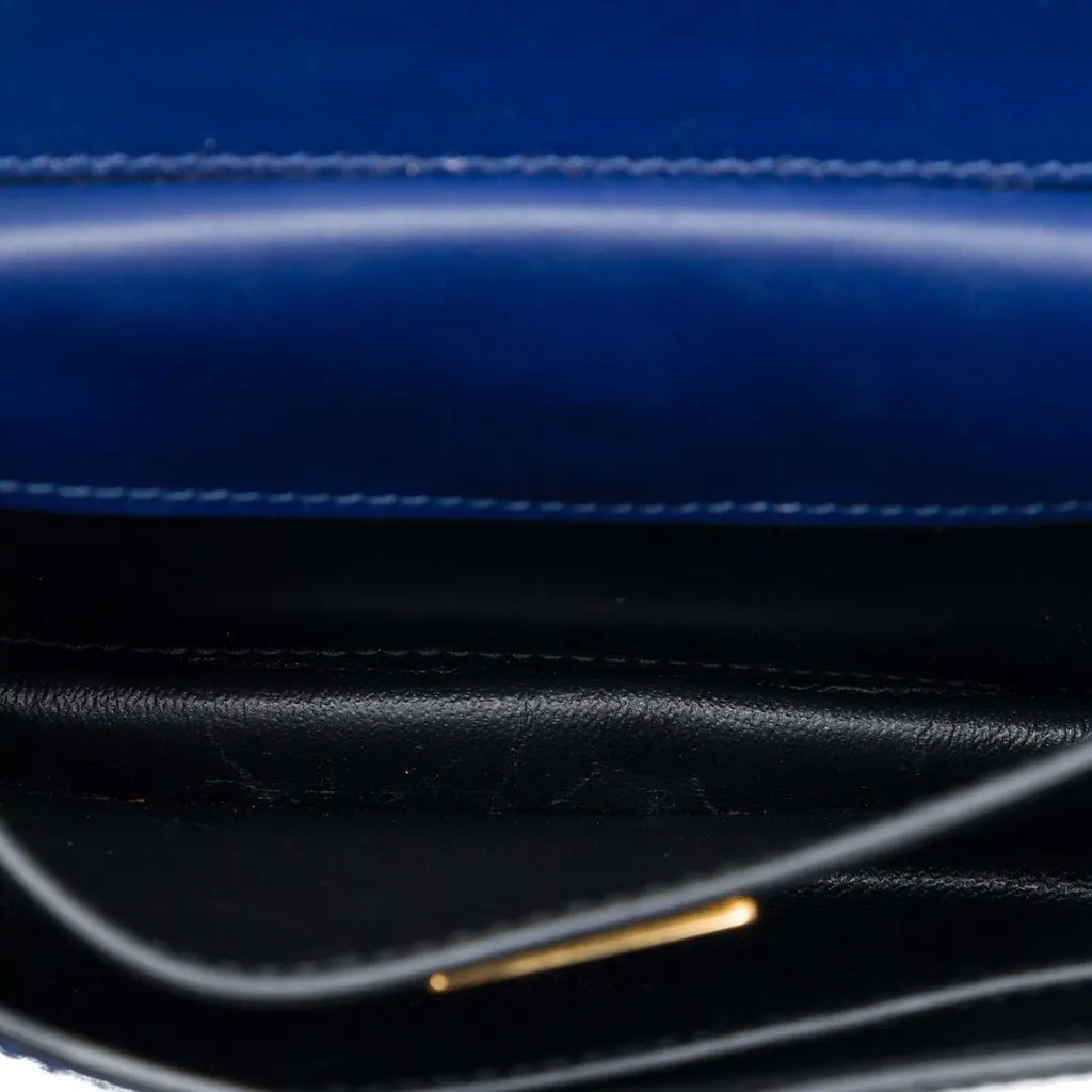 Prada Saffiano Trimmed City Calf Cahier Crossbody Blue Leather Very good - Box View