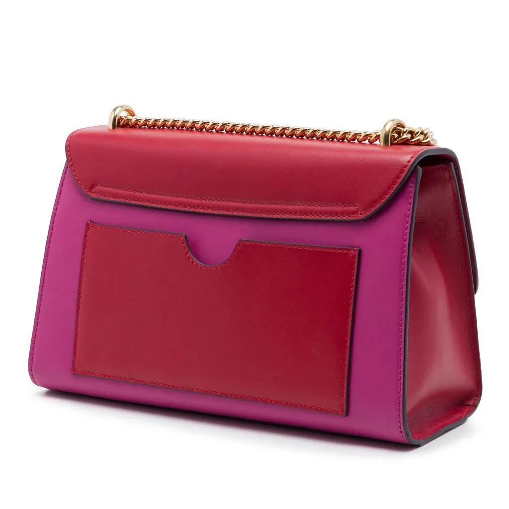 Gucci Medium Bicolor Leather Padlock Shoulder Bag Pink Leather Very good - Back View