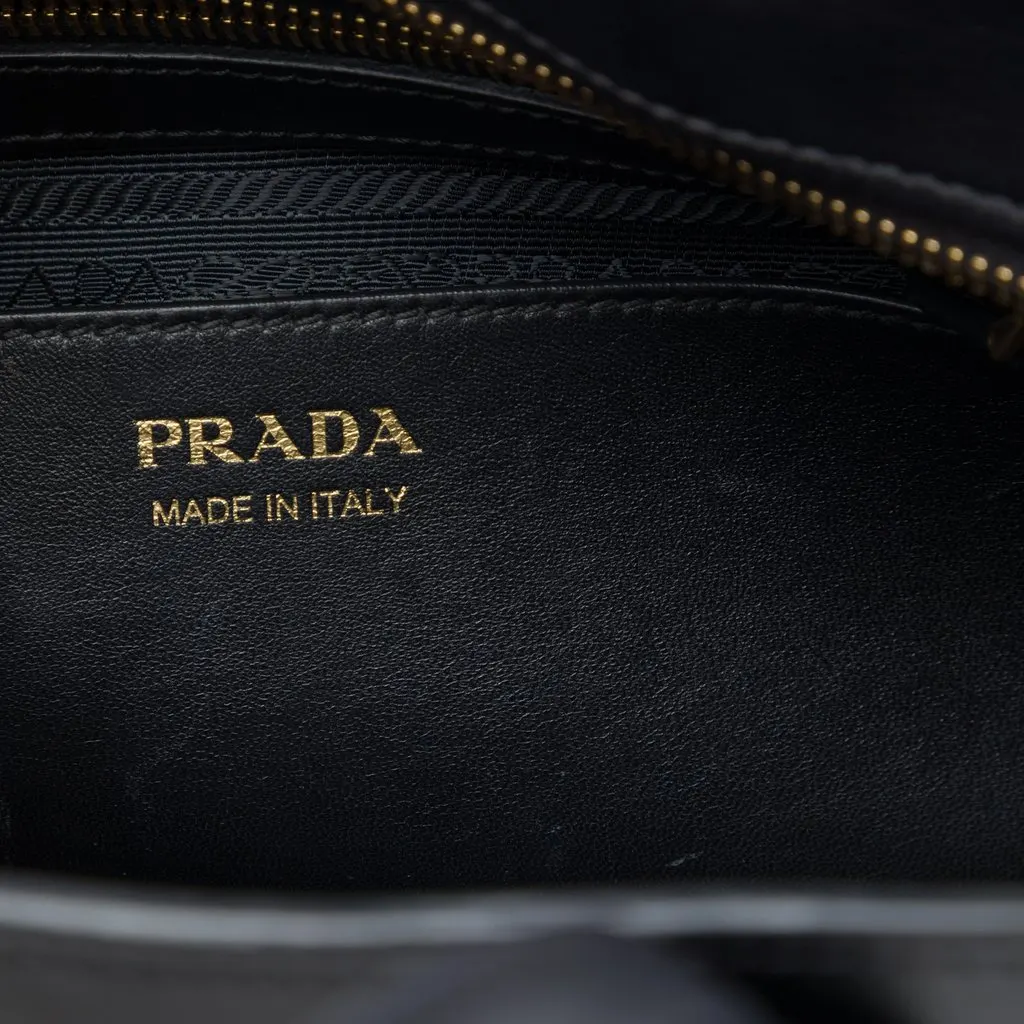 Prada Saffiano and City Calf Esplanade Satchel Black Leather Very good - Box View