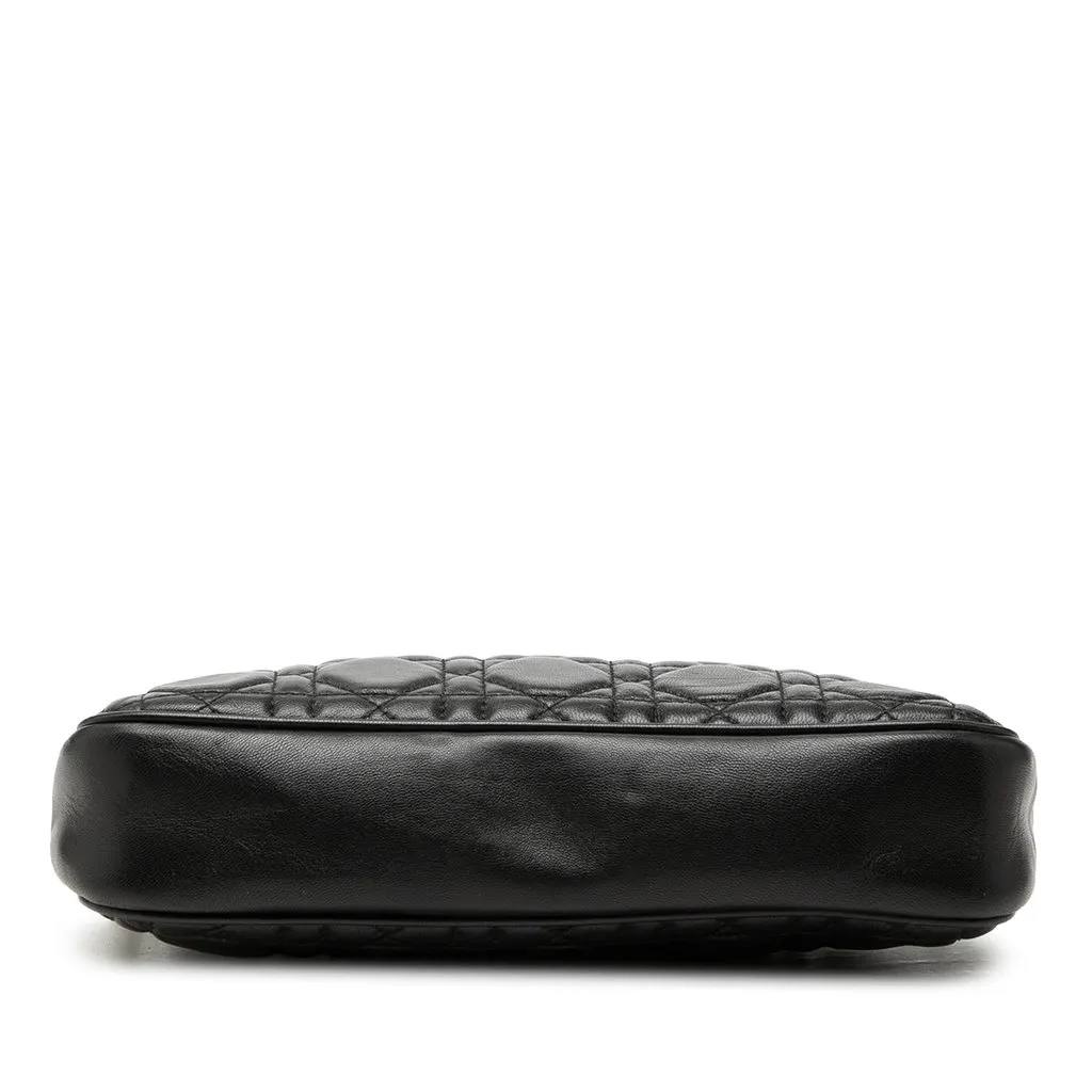 Dior Lambskin Cannage Pochette Black Leather Very good - Inside View