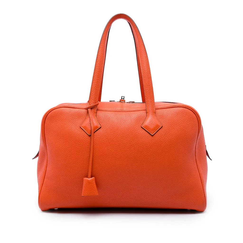Hermès Clemence Victoria II 35 Orange Leather Very good - Front View