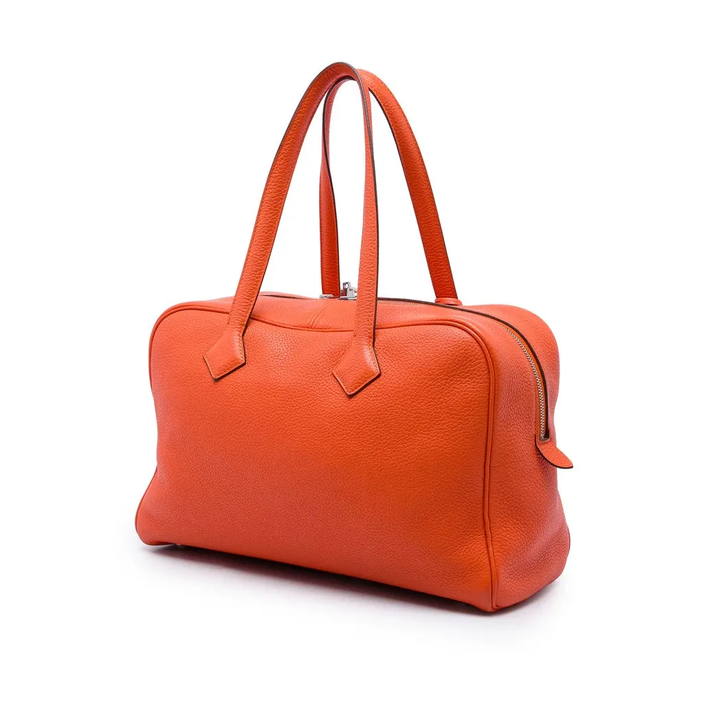 Hermès Clemence Victoria II 35 Orange Leather Very good - Back View