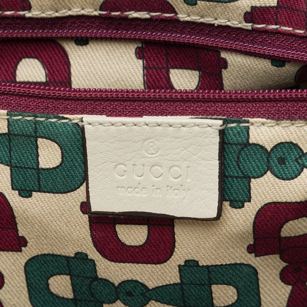 Gucci Guccissima Abbey D Ring Shoulder Bag White Leather Very good - Box View