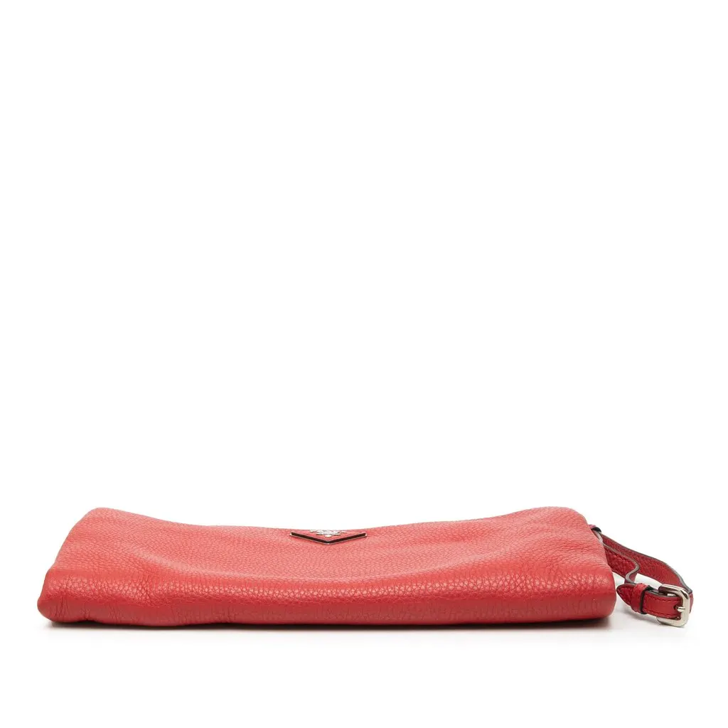 Prada Vitello Daino Clutch Red Leather Very good - Inside View