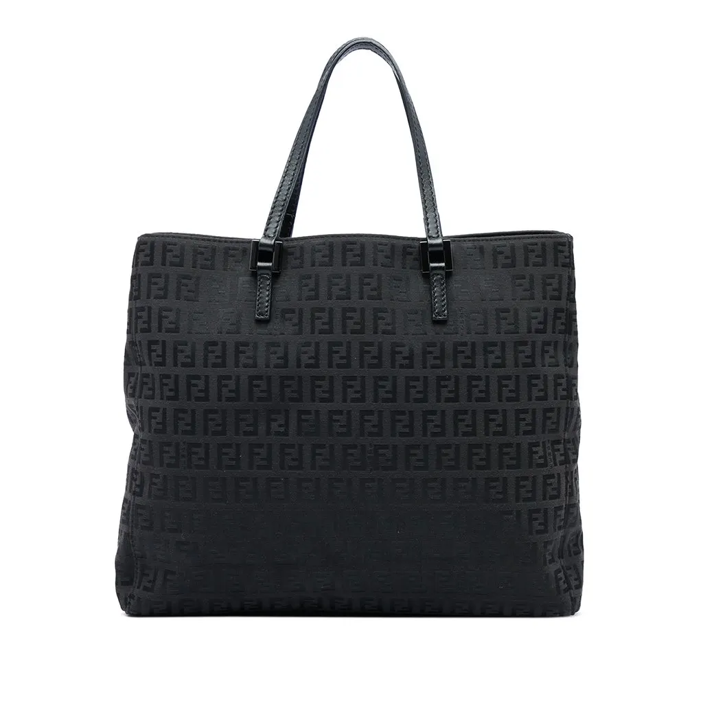 Fendi Zucchino Canvas Tote Black Canvas Very good - Front View