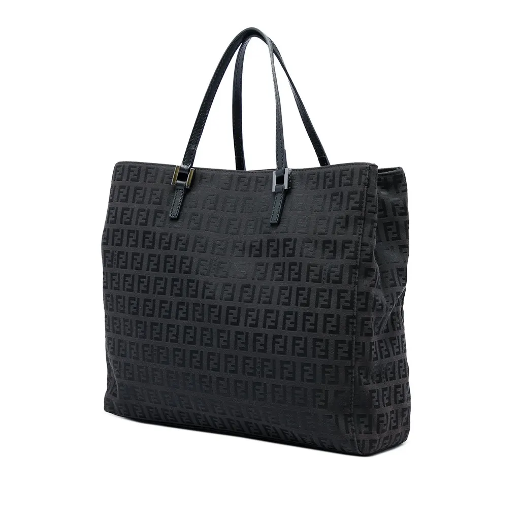 Fendi Zucchino Canvas Tote Black Canvas Very good - Back View
