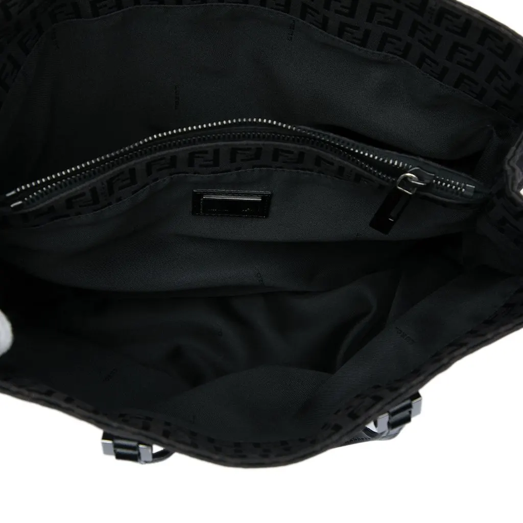 Fendi Zucchino Canvas Tote Black Canvas Very good - Model View