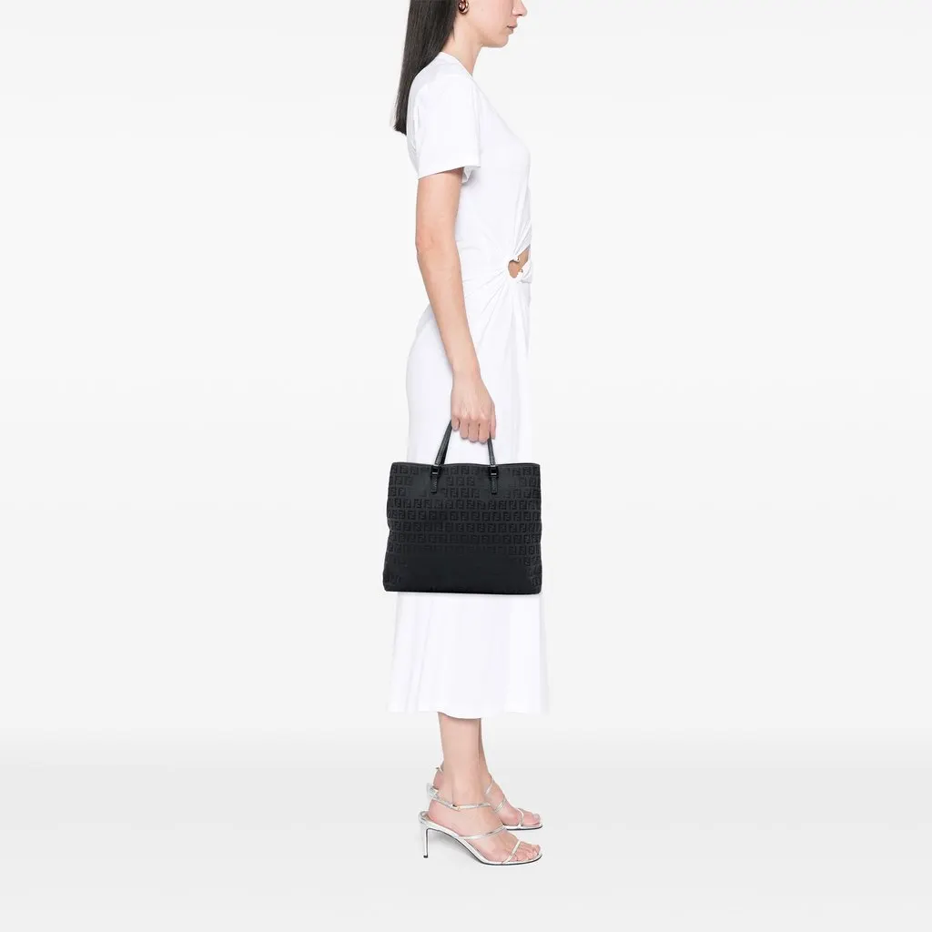 Fendi Zucchino Canvas Tote Black Canvas Very good - Box View
