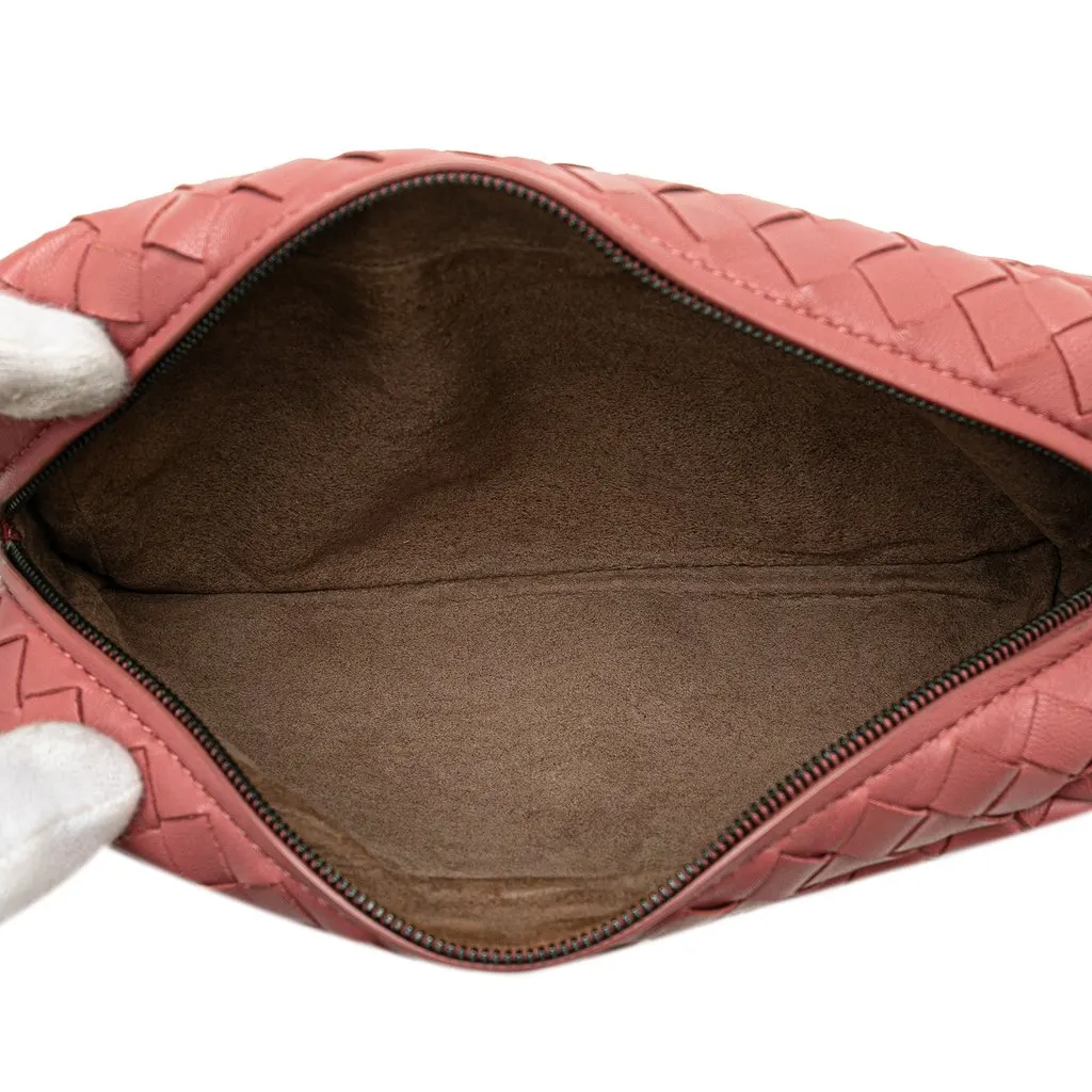 Bottega Veneta Mini Nappa Intrecciato Expandable Chain Crossbody Pink Leather Very good - Model View