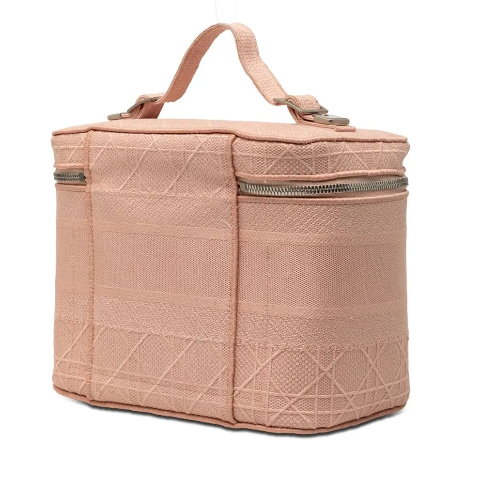 Dior Diortravel Canvas Cannage D Lite Vanity Case Pink Very good - Back View