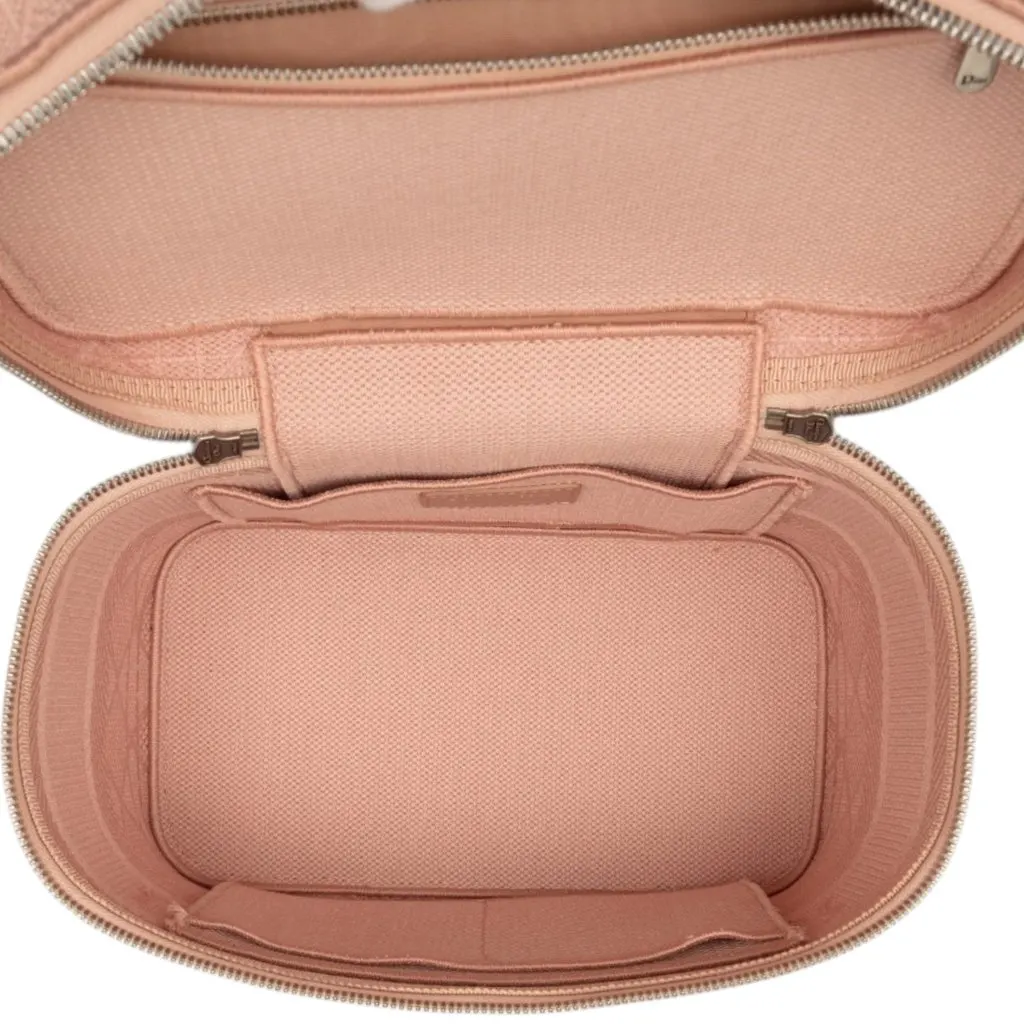 Dior Diortravel Canvas Cannage D Lite Vanity Case Pink Very good - Model View